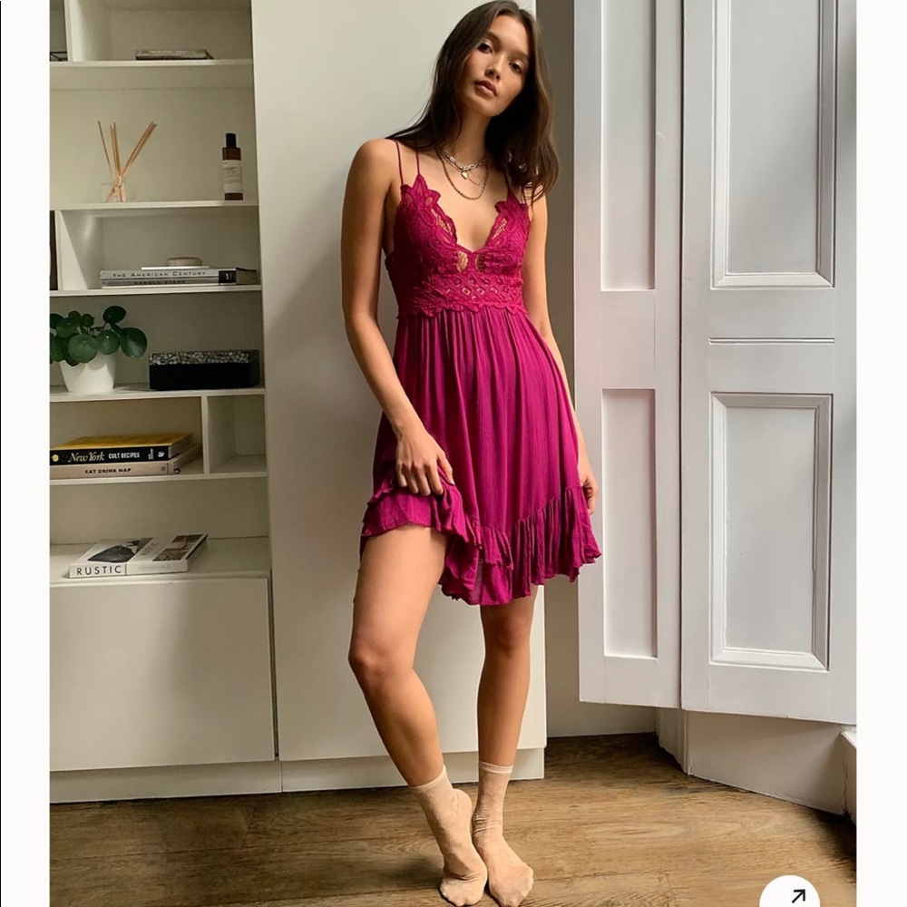 Free People One Adela Slip Dress - Maroon